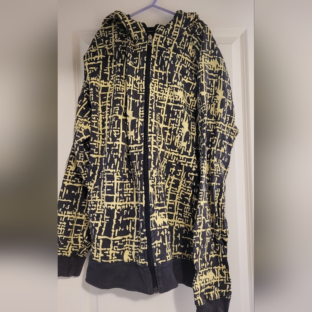 Yellow and Black Patterned Hoodie
